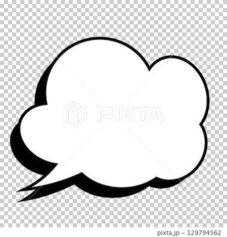 シンプルな吹き出しのイラスト もこもこ シンプルな吹き出しのイラスト もこもこ 129794562