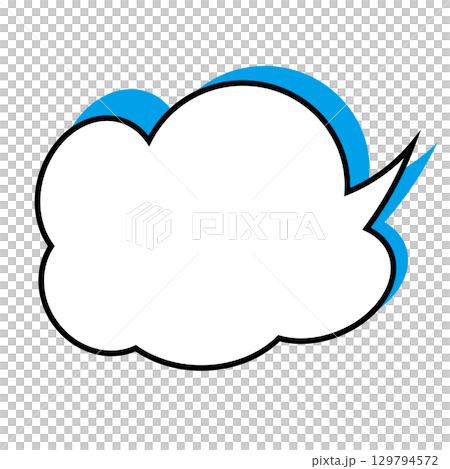 シンプルな吹き出しのイラスト　もこもこ 129794572