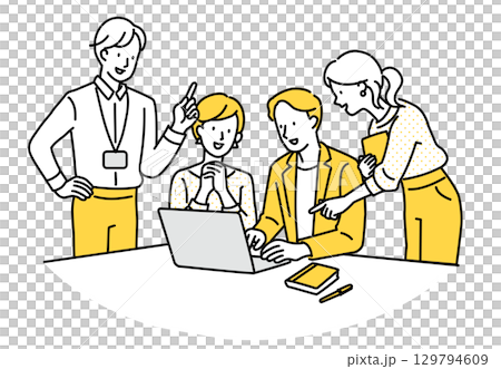 會議、討論、會議、創意生成（黃色） 129794609