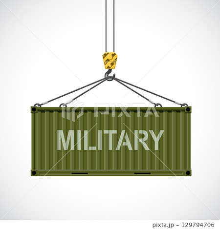 Cargo container with military weapons 129794706