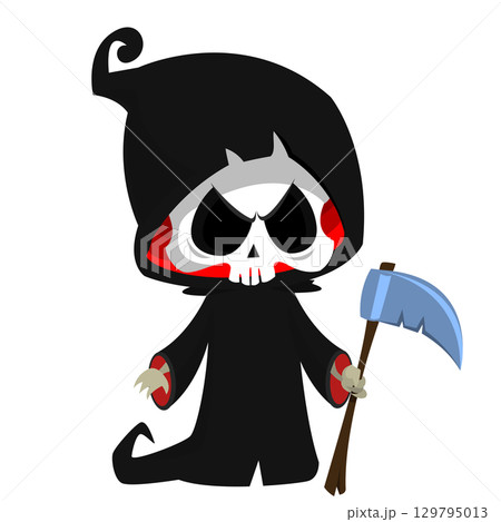Funny cartoon grim reaper character design. Funny cartoon grim reaper character design. 129795013