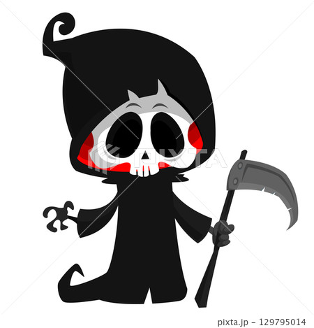 Funny cartoon grim reaper character design. Funny cartoon grim reaper character design. 129795014