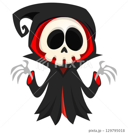 Funny cartoon grim reaper character design. Funny cartoon grim reaper character design. 129795018