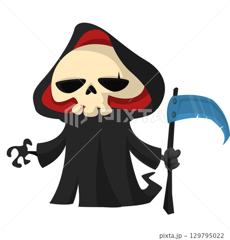 Funny cartoon grim reaper character design. Funny cartoon grim reaper character design. 129795022