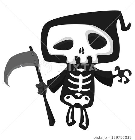 Funny cartoon grim reaper character design. Funny cartoon grim reaper character design. 129795033
