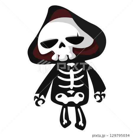 Funny cartoon grim reaper character design.  129795034