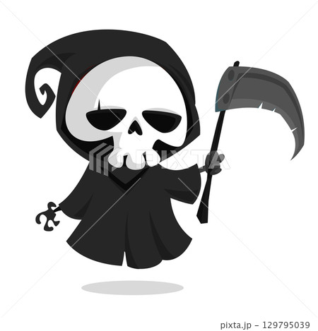 Funny cartoon grim reaper character design. Funny cartoon grim reaper character design. 129795039