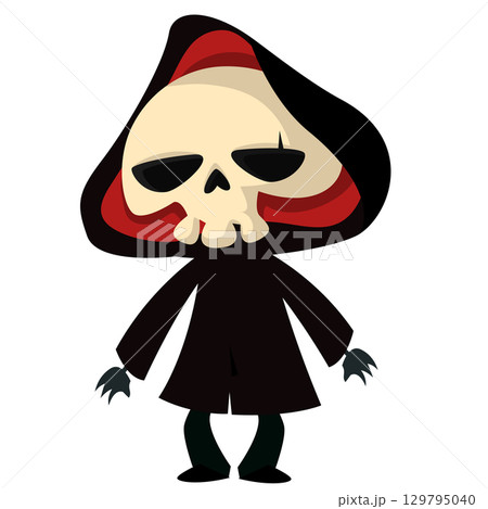 Funny cartoon grim reaper character design. Funny cartoon grim reaper character design. 129795040