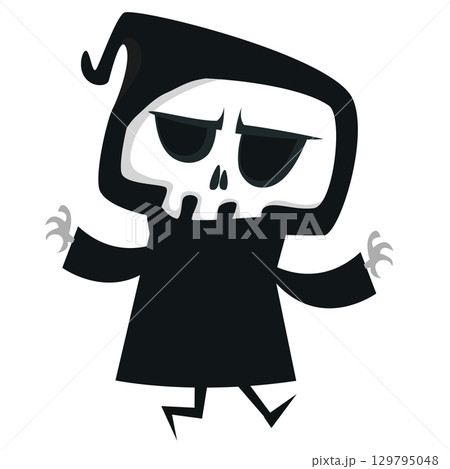 Funny cartoon grim reaper character design. Funny cartoon grim reaper character design. 129795048