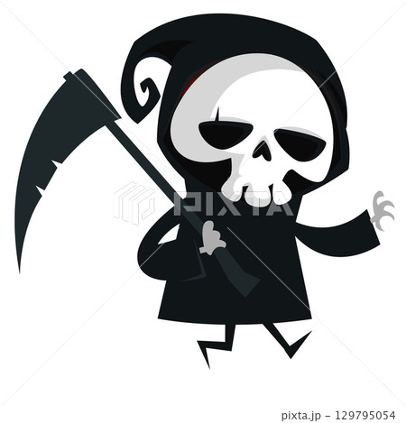 Funny cartoon grim reaper character design. Funny cartoon grim reaper character design. 129795054