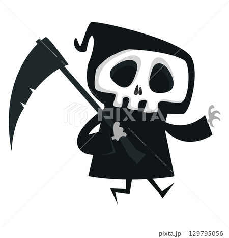Funny cartoon grim reaper character design. Funny cartoon grim reaper character design. 129795056