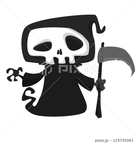 Funny cartoon grim reaper character design. Funny cartoon grim reaper character design. 129795061