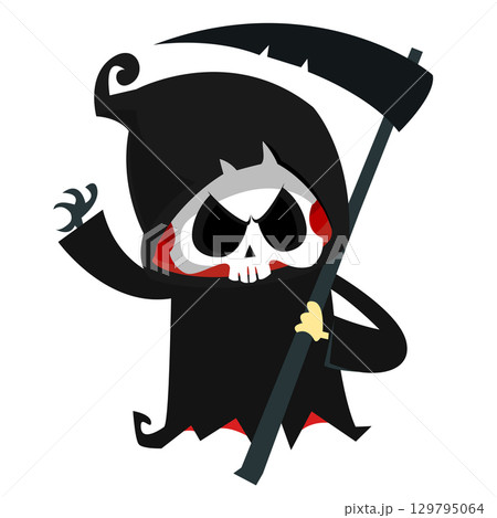 Funny cartoon grim reaper character design. Funny cartoon grim reaper character design. 129795064