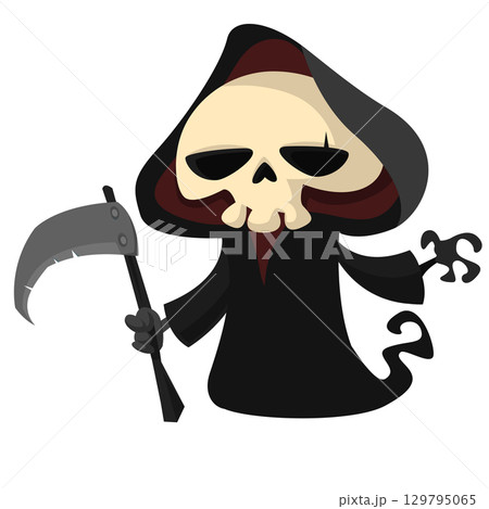 Funny cartoon grim reaper character design. Funny cartoon grim reaper character design. 129795065