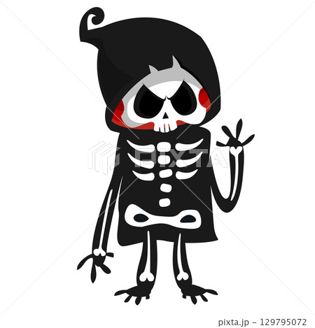 Funny cartoon grim reaper character design. Funny cartoon grim reaper character design. 129795072