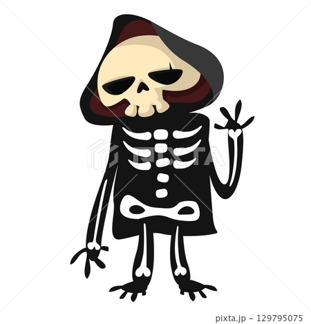 Funny cartoon grim reaper character design.  129795075