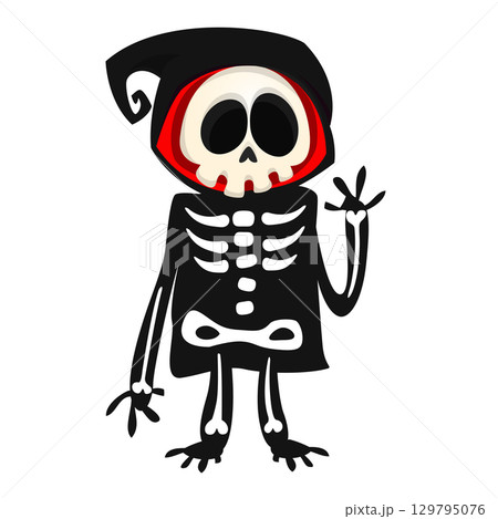 Funny cartoon grim reaper character design. Funny cartoon grim reaper character design. 129795076