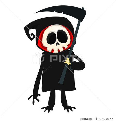 Funny cartoon grim reaper character design. Funny cartoon grim reaper character design. 129795077