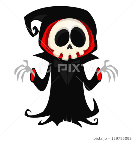 Funny cartoon grim reaper character design. Funny cartoon grim reaper character design. 129795092