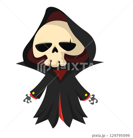 Funny cartoon grim reaper character design.  129795099