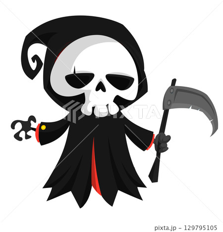 Funny cartoon grim reaper character design. Funny cartoon grim reaper character design. 129795105