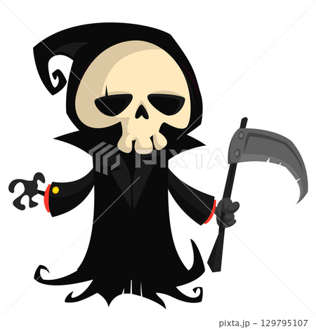 Funny cartoon grim reaper character design. Funny cartoon grim reaper character design. 129795107