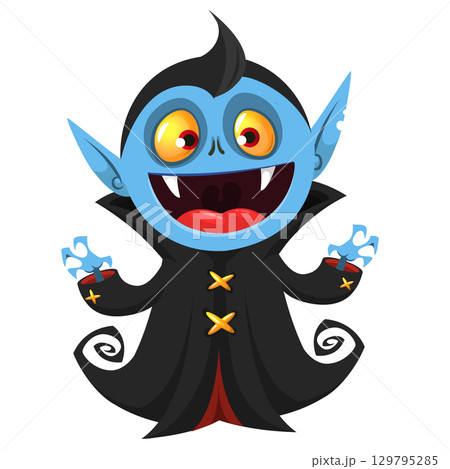 Cute cartoon vampire character design 129795285