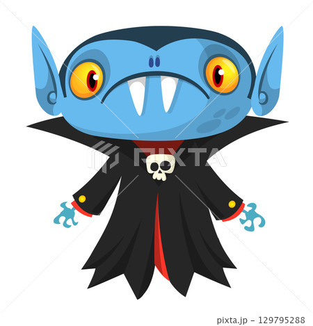 Cute cartoon vampire character design 129795288