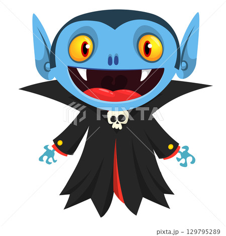 Cute cartoon vampire character design 129795289
