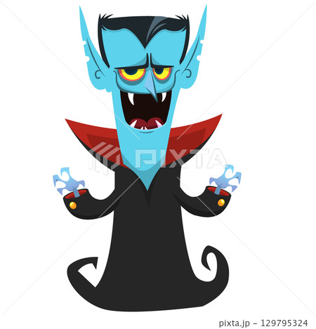 Cute cartoon vampire character design 129795324
