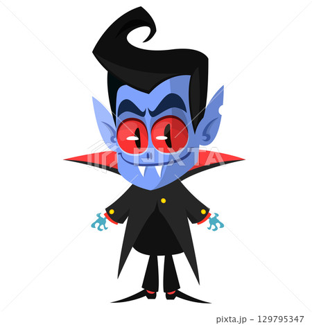 Cute cartoon vampire character design 129795347