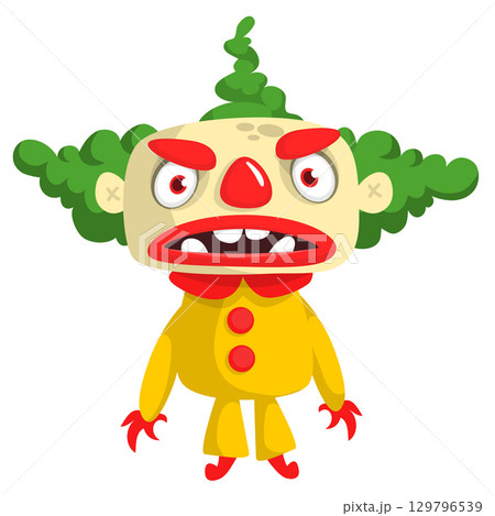 Cartoon scary clown character for Halloween design. Vector isolated Cartoon scary clown character for Halloween design. Vector isolated 129796539