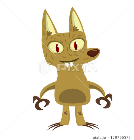 Cartoon funny werewolf character for Halloween design. Vector isolated 129796575