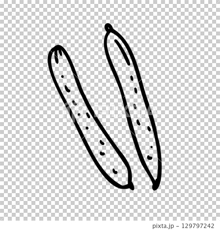 かわいい手描きのきゅうりイメージイラスト 129797242