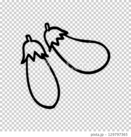 Cute hand-drawn eggplant image illustration Cute hand-drawn eggplant image illustration 129797365