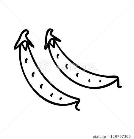 かわいい手描きのスナップエンドウイメージイラスト 129797369