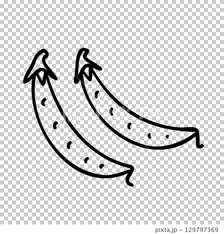 かわいい手描きのスナップエンドウイメージイラスト 129797369