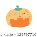 にっこりかぼちゃのハロウィン素材 129797710