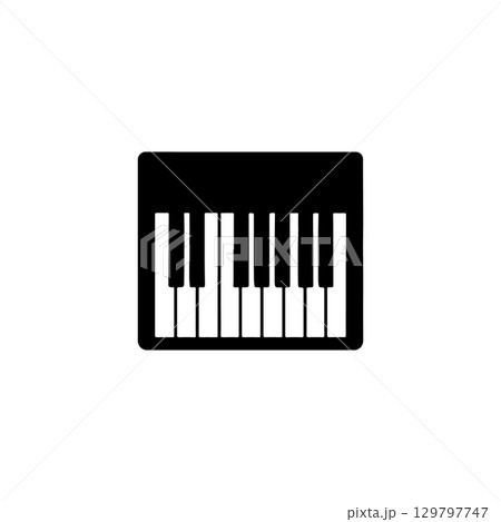 piano keyboard silhouette icon for music composition and instrument concepts 129797747