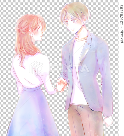 微笑的男人和握手的女人 微笑的男人和握手的女人 129798295