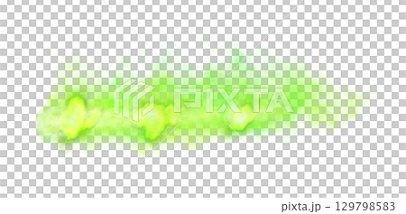 Green Dragon fire exhaust flame burst with smoke on transparent background tuning car backfire effect for racing and drift 129798583