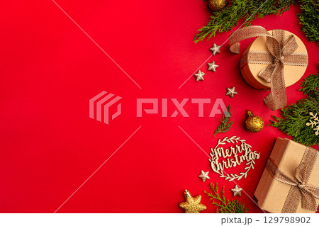 Christmas and Happy New background 129798902