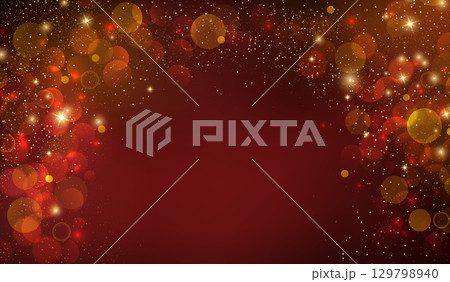 Shiny Festive Background. Abstract Red Gold Glitter Background. Bokeh and Confetti Design Element for Merry Christmas and Happy New Year Banner, Poster, Website Congratulations. Holiday Party BG. Shiny Festive Background. Abstract Red Gold Glitter Background. Bokeh and Confetti Design Element for Merry Christmas and Happy New Year Banner, Poster, Website Congratulations. Holiday Party BG. 129798940