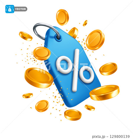 Price Tag or Discount Coupon With Gold Coins Price Tag or Discount Coupon With Gold Coins 129800139