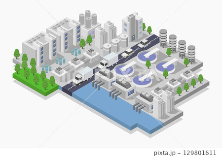 Isometric desalination plant 129801611