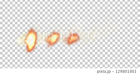 Dragon fire exhaust flame burst with smoke on transparent background tuning car backfire effect for racing and drift 129801801