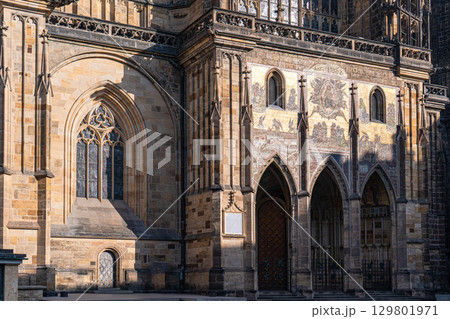 Famous buildings of St. Vitus cathedral and castle of Old Prague Famous buildings of St. Vitus cathedral and castle of Old Prague 129801971