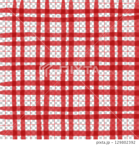 Red Plaid Gingham Check Hand Drawn Background Pattern Overlay Red Plaid Gingham Check Hand Drawn Background Pattern Overlay 129802392