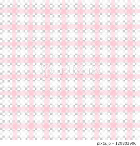 Pink White Plaid Gingham Hand Drawn Background Pattern Overlay 129802906