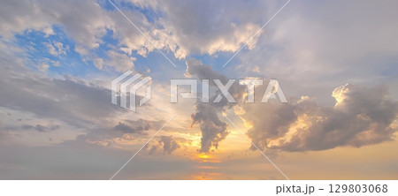 A Stunning Sunset Over a Beautifully Cloudy Sky with Bright and Vibrant Colors Tonight A Stunning Sunset Over a Beautifully Cloudy Sky with Bright and Vibrant Colors Tonight 129803068